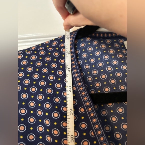 Max Studio Blue Dot Print Balloon Long Sleeve Midi Wrap Dress - Picture 5 of 8